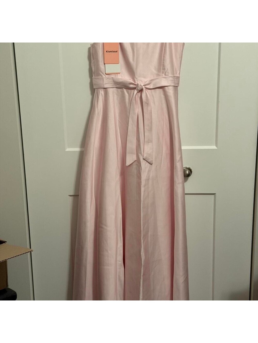 Kismissal Blushing Pink Girls' Dress with Tie Waist, Size 12 - Picture 2 of 6